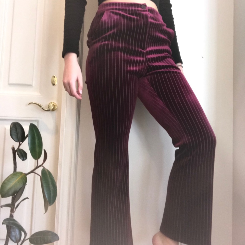 high waisted leith striped velvet pants!